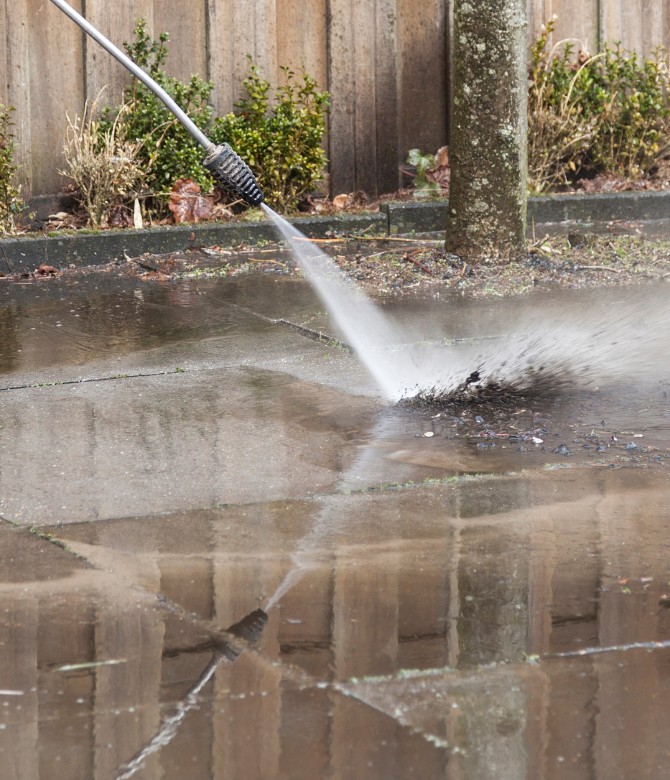 Pressure wash before painting